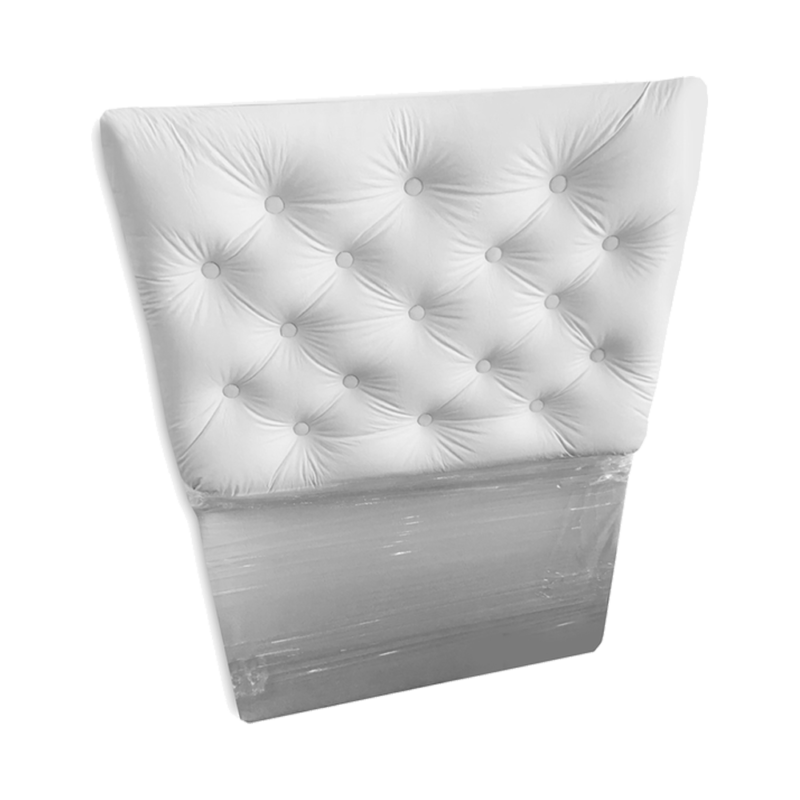 Respaldo Sommier 1 plaza 80cm ecocuero blanco