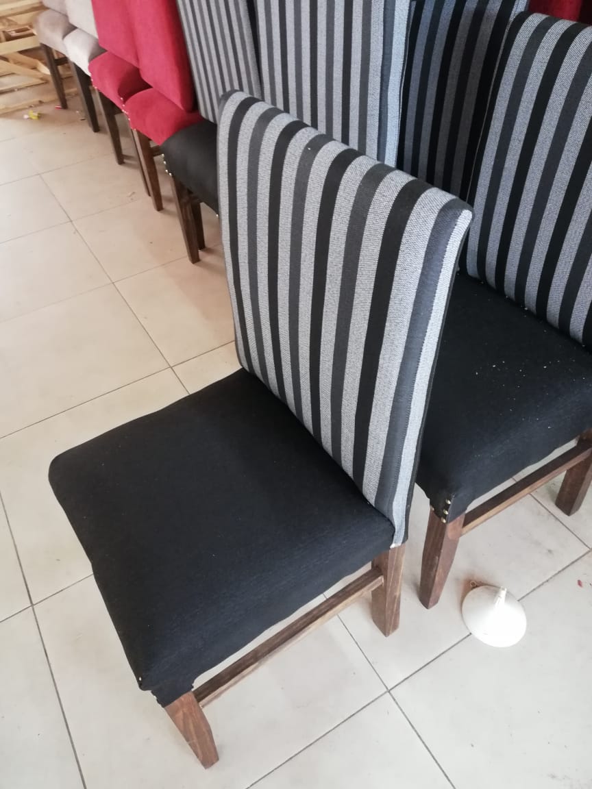 Sillas de comedor rayadas combinadas chenille