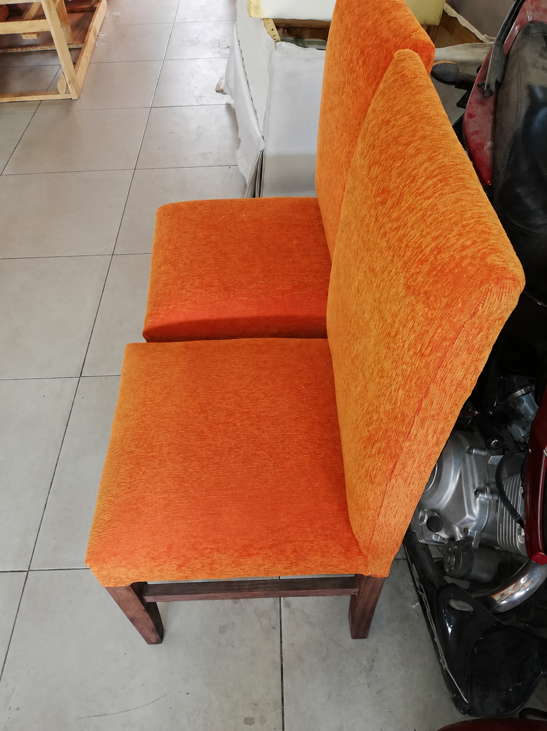 Sillas tapizadas color Naranja
