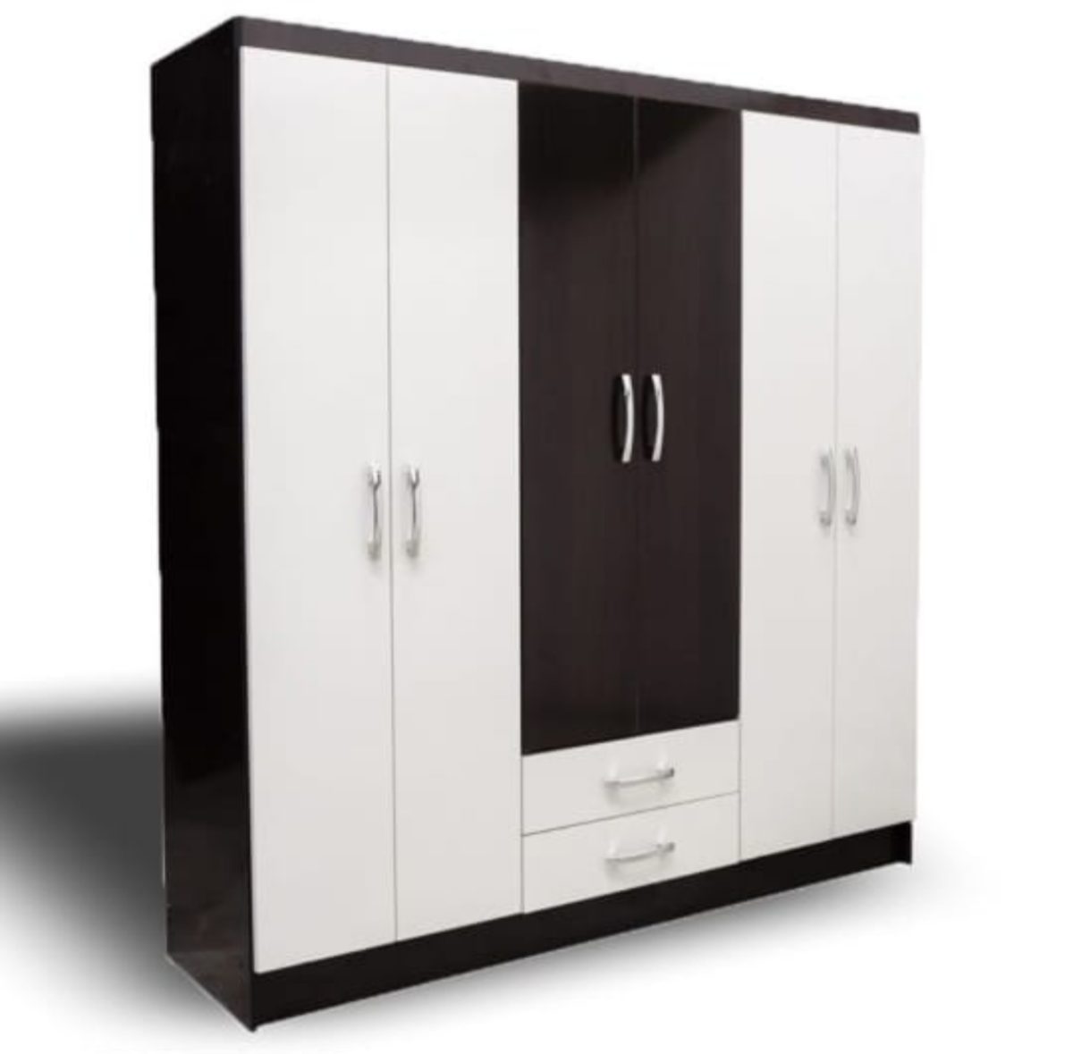 Placard 6 puertas y 2 cajones blanco tabaco