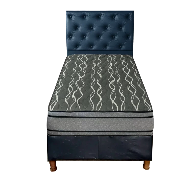 Precio Conjunto Sommier 80 x 190 con Colchón Bardó 24cm y Respaldar azul