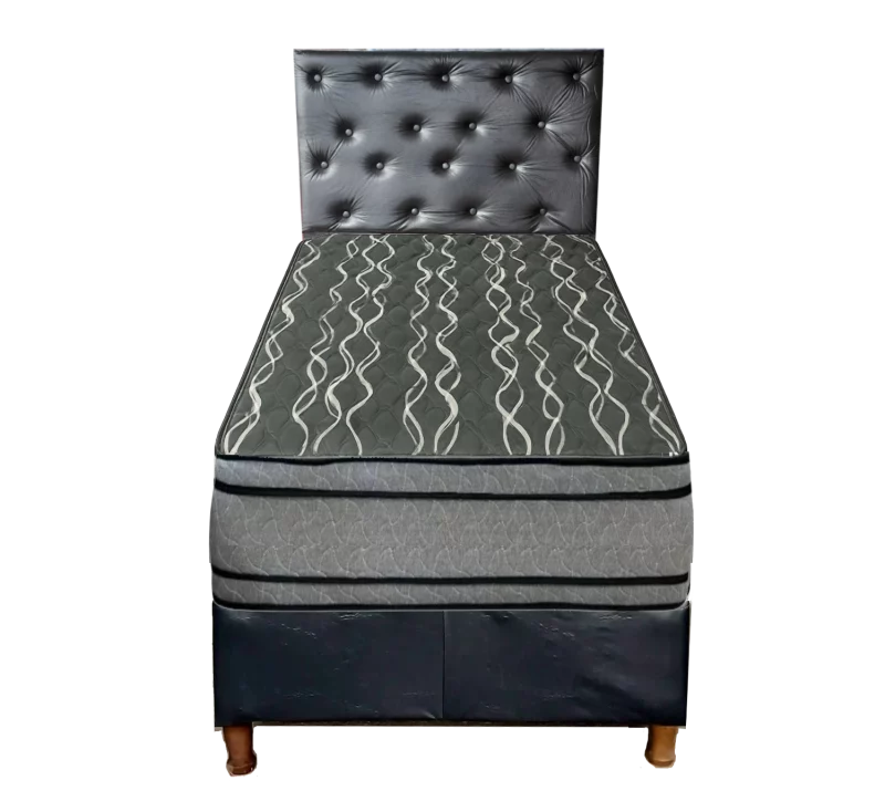 Conjunto Sommier con Colchón Bardó 30cm y Respaldar negro