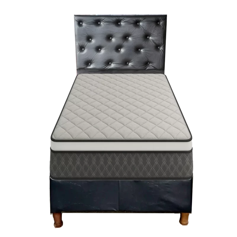 Sommier 1 Plaza con Colchón Maxiking Picasso y Respaldar