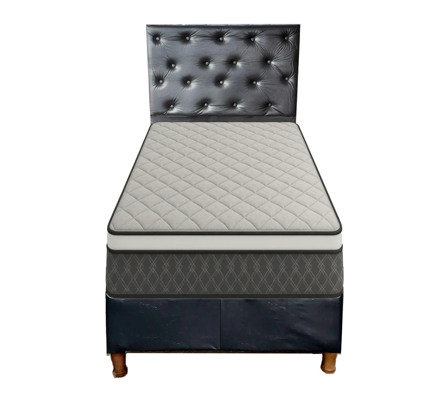 Sommier 1 Plaza con Colchón Maxiking Picasso y Respaldar