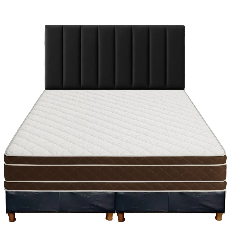 SOMMIER QUEEN MAXIKING ZAFIRO CANELONES NEGRO