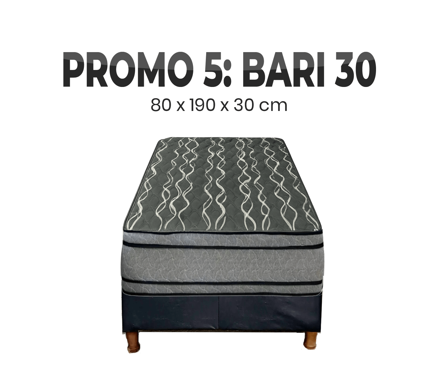 PROMO 5 SOMMIER 80 X 190 BARI 30cm espuma