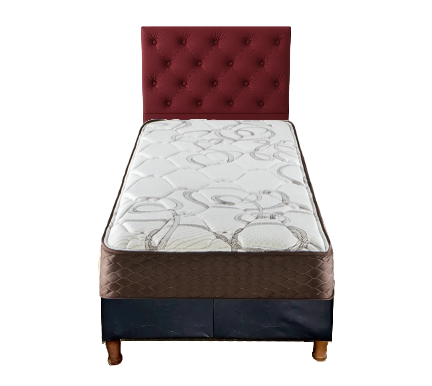 SOMMIER 1 PLAZA Y MEDIA MAXIKING ESMERALDA BORDO