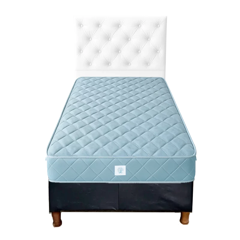 SOMMIER 1 Y MEDIA PLAZA JACKARD BLANCO