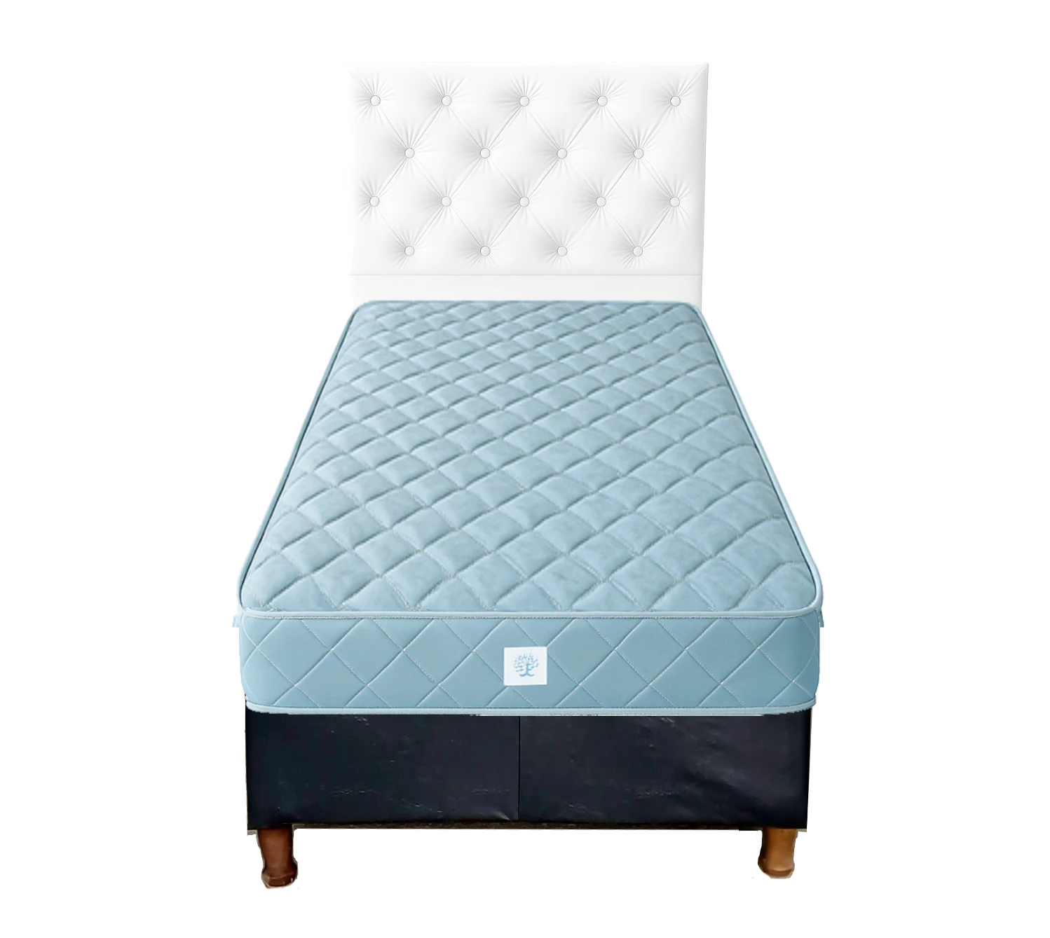 SOMMIER 1 Y MEDIA PLAZA JACKARD BLANCO