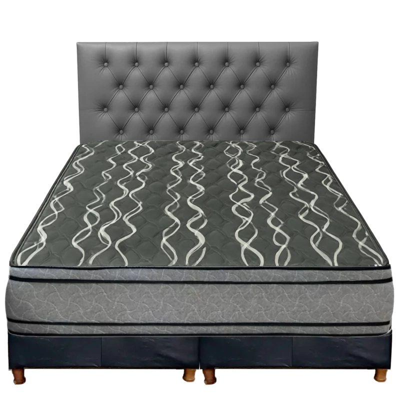 SOMMIER SUPER KING BARI GRIS 200 X 200