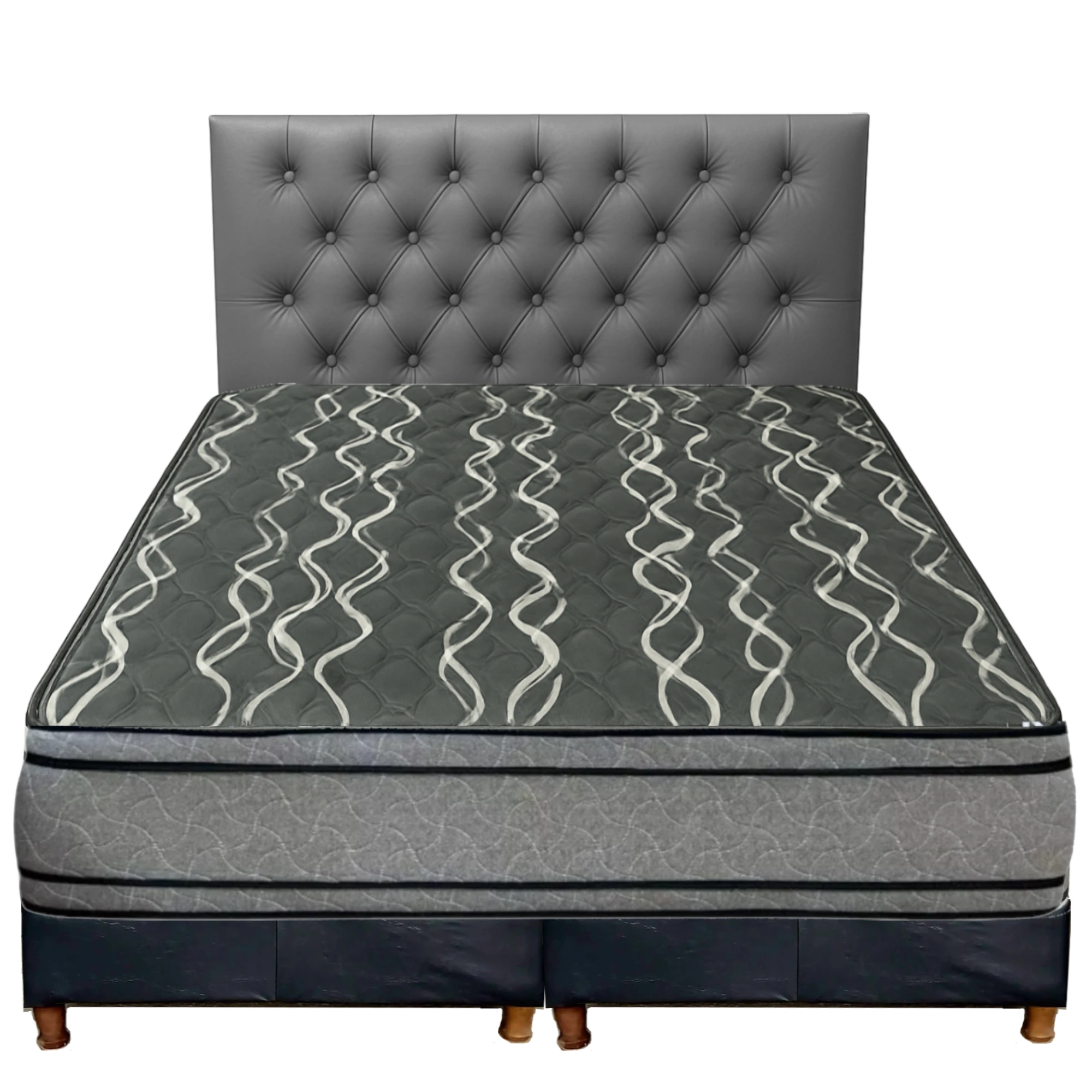 SOMMIER SUPER KING BARI GRIS 200 X 200