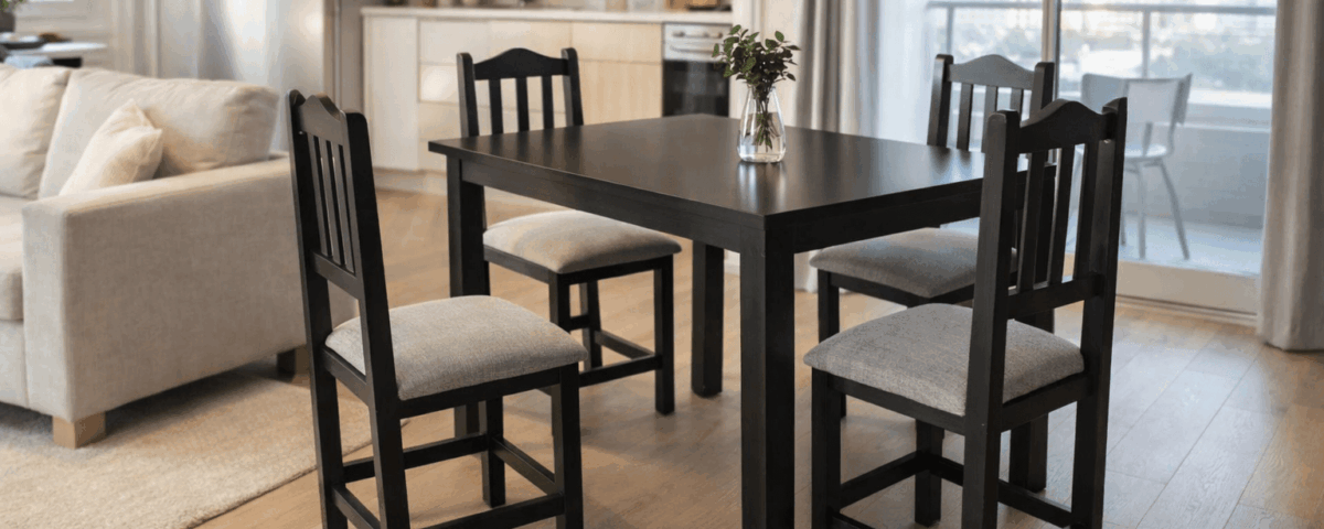 Juego de Comedor 4 Sillas para Depto de Estudiantes