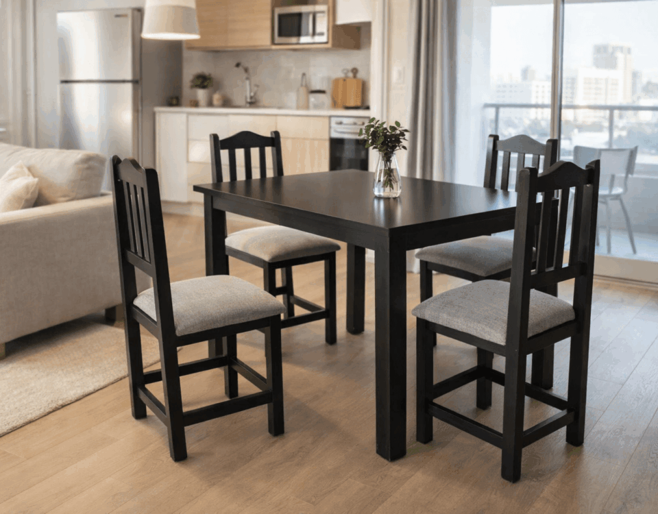Juego de Comedor 4 Sillas para Depto de Estudiantes