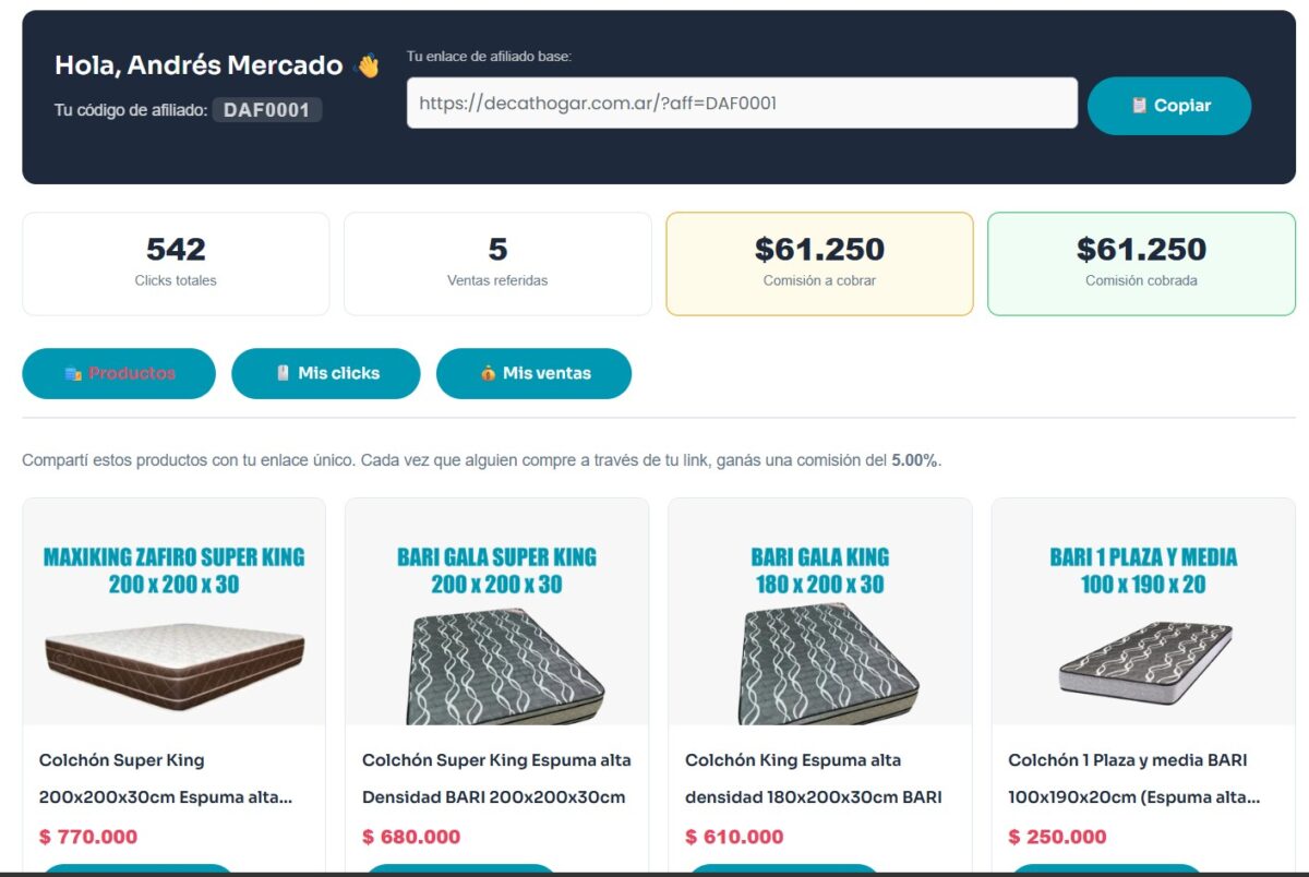 Panel de Afiliado Decat