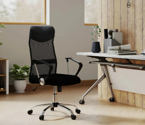 Silla Para Escritorio Oficina Ejecutiva Respaldo Alto Negra Negro Tela Mesh