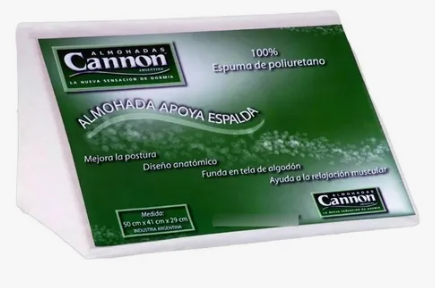 Almohada Triángulo Cannon Apoya Espalda 50x41x29 Con Funda
