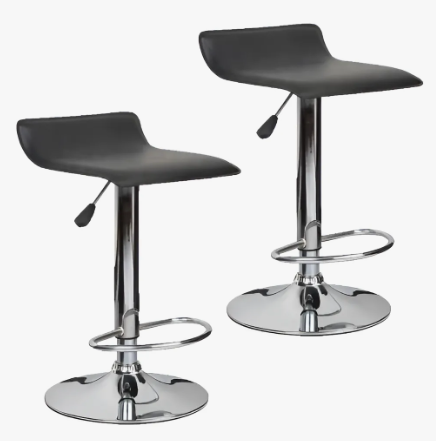 Banqueta Rucamet Taburete Regulable Premiun Pack X2 Unidades Color Negro